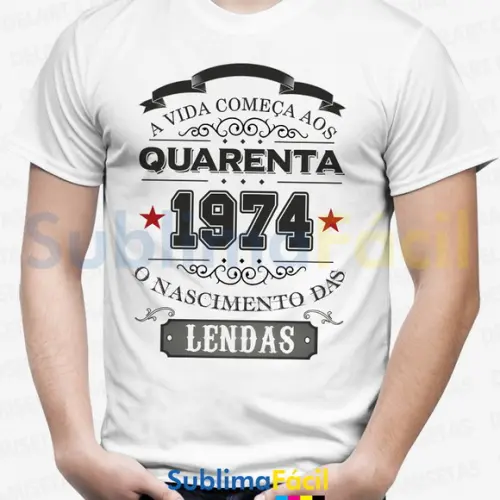 Estampa Ano de Nascimento Lendas Sublimação