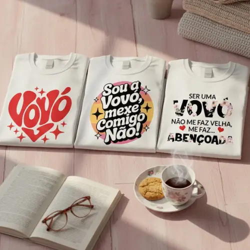 Estampa Camiseta de Vovó - Arquivo Digital para Sublimação