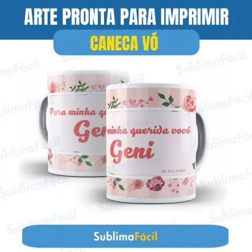Estampa Caneca Almofada Vô e Vó