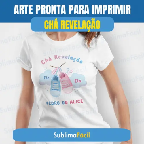 Estampa Chá Revelação Gravidez Sublimação