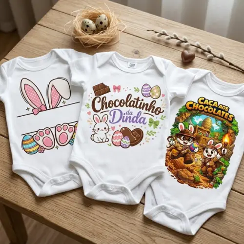 Estampa de Páscoa para Body Infantil - Arquivo Digital