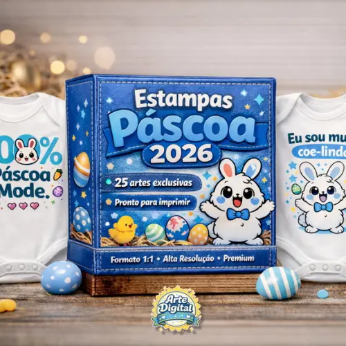 Estampa de Páscoa para Body Infantil - Arquivo Digital