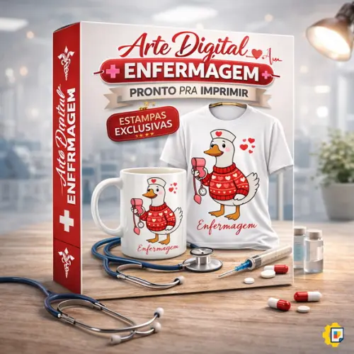 Estampa Divertida para Caneca Enfermagem - 'enfermeira Pata'