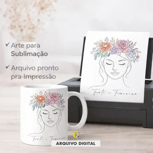 Estampa Feminina- Coroa de Flores Forte e Feminina