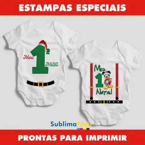 Estampa Meu Primeiro Natal (pack de Arte Body Infantil)