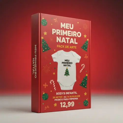 Estampa Meu Primeiro Natal (pack de Arte Body Infantil)