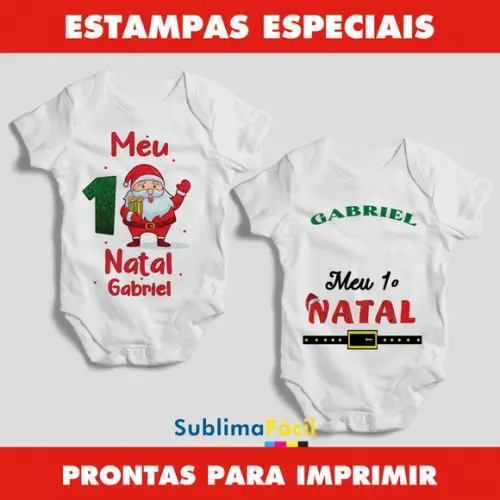 Estampa Meu Primeiro Natal (pack de Arte Body Infantil)