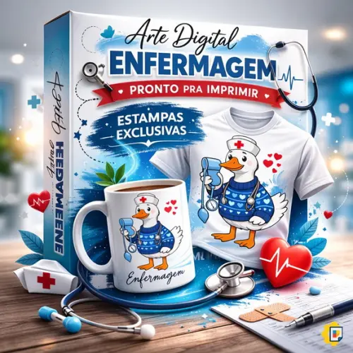 Estampa para Camiseta Enfermagem - 'pata Enfermeira'