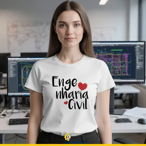 Estampa para Camiseta Engenharia Civil - Arte Profissão