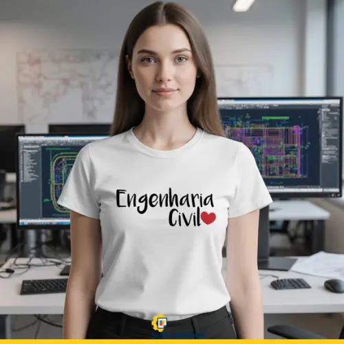 Estampa para Camiseta Engenharia Civil - Arte Profissão