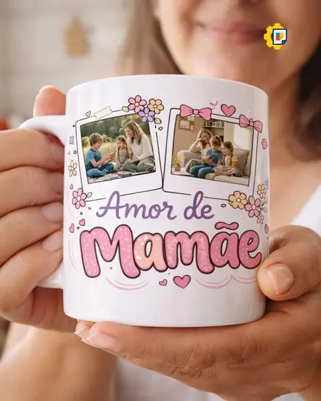 Estampa para Caneca Dia das Mães - Modelo Pronto para Vender