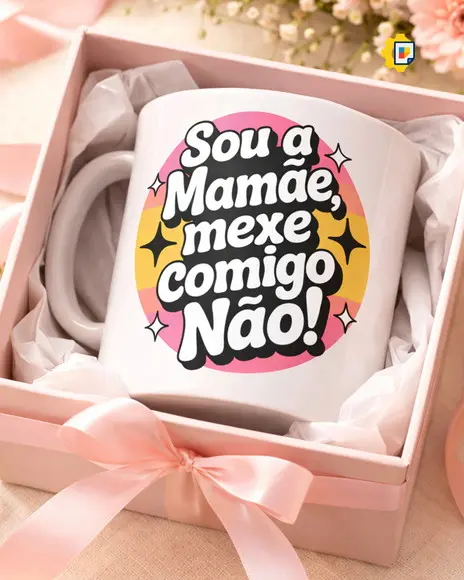 Estampa para Caneca Dia das Mães - Modelo Pronto para Vender