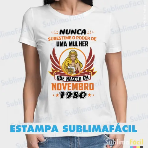 Estampa para Sublimação - Frase Mulher Poderosa