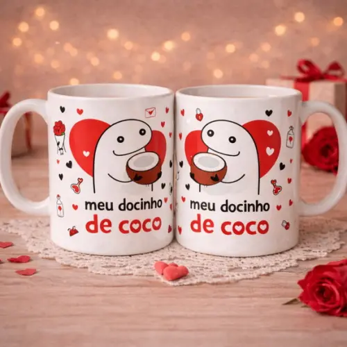 Estampa pra Caneca Casal "meu Docinho de Coco" #namorados