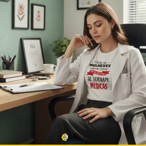Estampa Profissão Camiseta de Médica - Arquivo Digital
