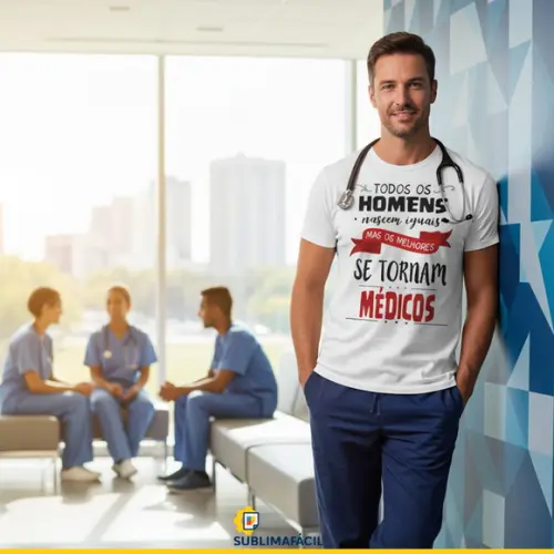 Estampa Profissão Camiseta de Médico - Arquivo Digital