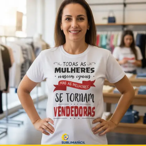 Estampa Profissão Camiseta de Vendedora - Arquivo Digital