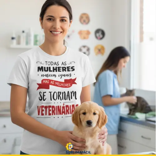 Estampa Profissão Camiseta de Veterinária - Arquivo Digital