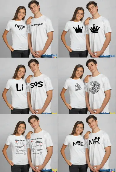 Estampas Conjunto Casal Namorados Sublimação para Camiseta