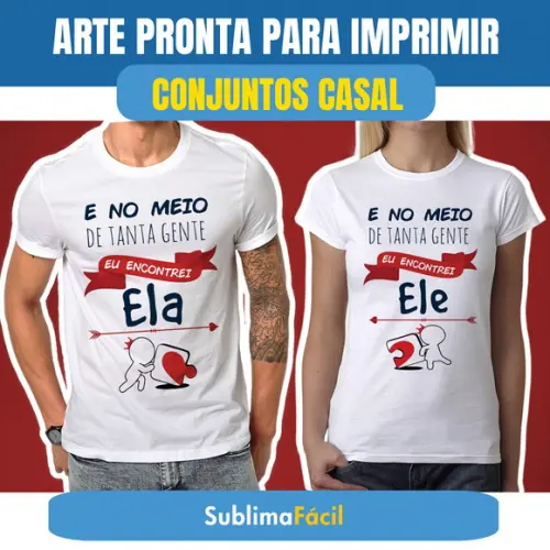 Estampas Conjunto Casal Namorados Sublimação para Camiseta