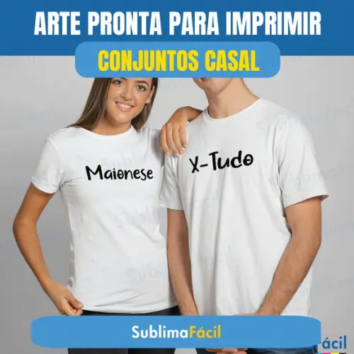 Estampas Conjunto Casal Namorados Sublimação para Camiseta