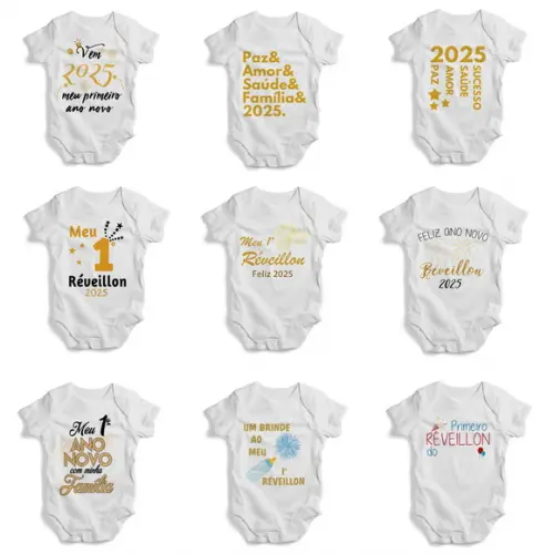 Estampas para Body Infantil Ano Novo 2026 (arquivo)