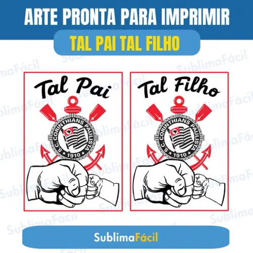 Estampas para Sublimação - Tal Pai Tal Filho Tema Futebol