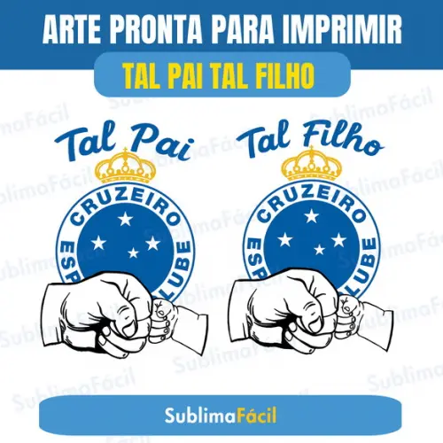 Estampas para Sublimação - Tal Pai Tal Filho Tema Futebol