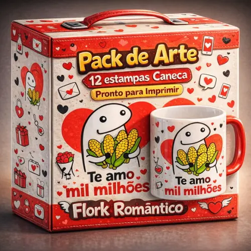 Pack de Estampa pra Caneca - Romântico/namorados Criativo
