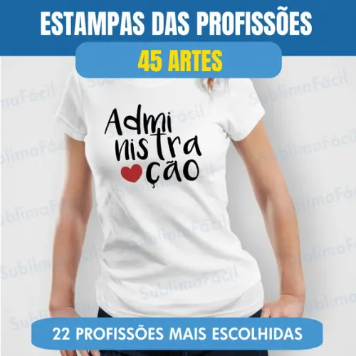 Pack de Estampas das Profissões para Sublimação (50 Modelos)