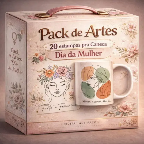 Pack de Estampas Dia da Mulher para Sublimação