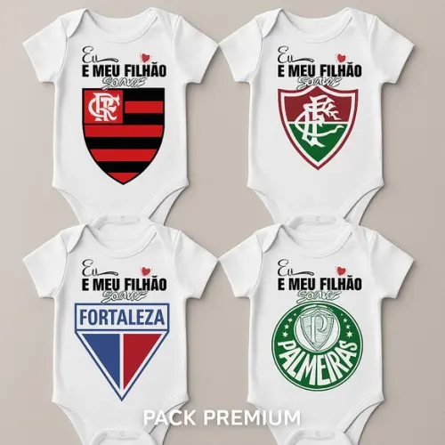 Pack Estampas Times para Body Bebê & Camiseta Infantil