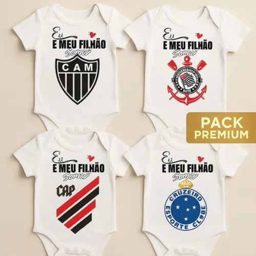 Pack Estampas Times para Body Bebê & Camiseta Infantil