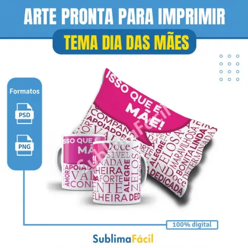 Pack Estampas Dia das Mães - Caneca e Almofada