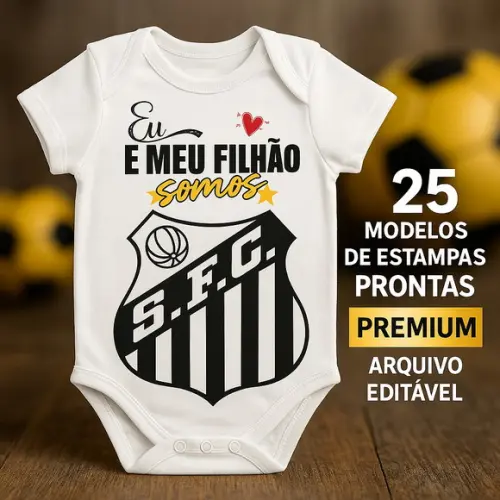 Pack Estampas Times para Body Bebê & Camiseta Infantil