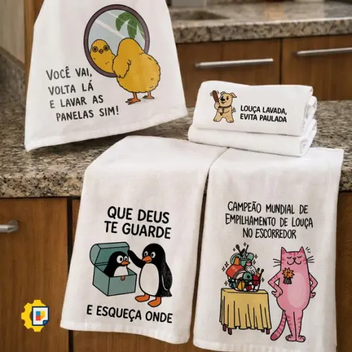 Pack Premium Toalhas de Louça - 20 Artes Exclusivas