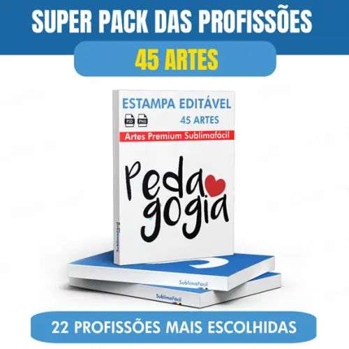 Pack Profissões - 50 Estampas Digitais Premium pra Imprimir