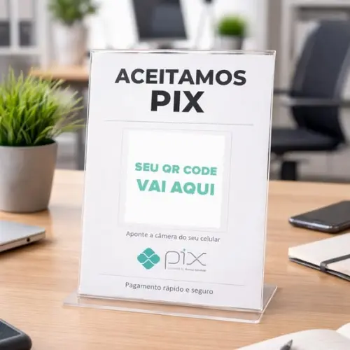 Placa Aceitamos Pix Qr Code Personalizado - Arquivo Digital