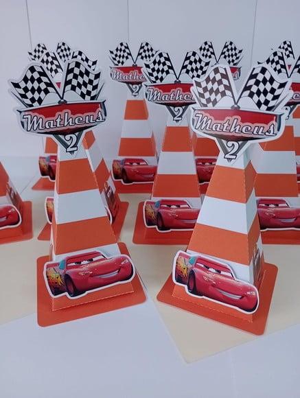 Centro de Mesa Cone de Trânsito Carros Disney