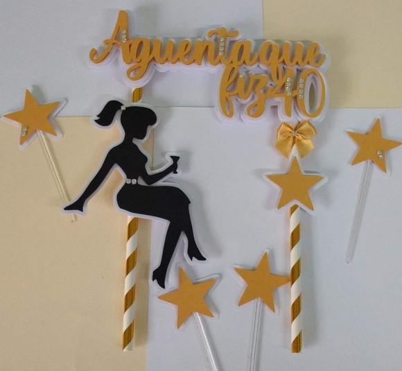 Topo de Bolo/cake Topper 40 Anos