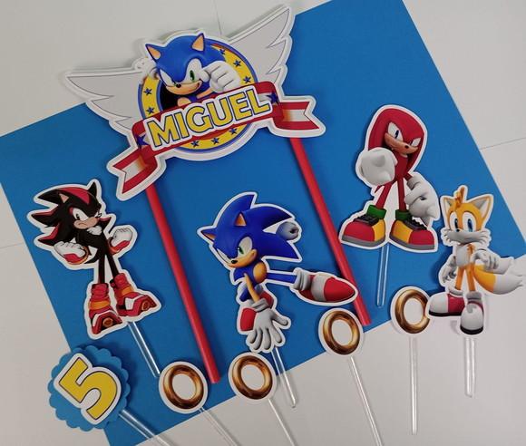 Topo de Bolo/cake Topper Sonic