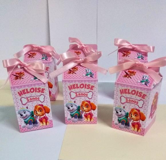 Caixa Milk Personalizada Patrulha Skye e Everest