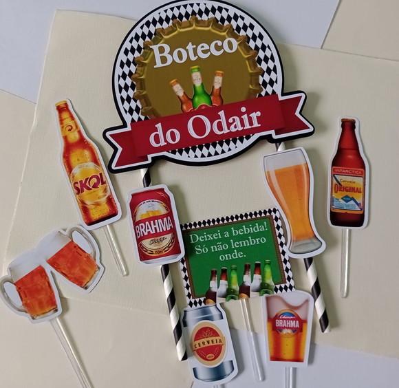 Topo de Bolo/cake Topper Festa de Boteco