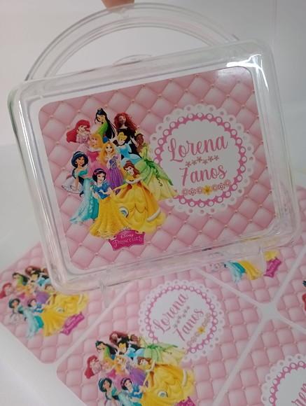 Rótulo Adesivo para Maleta Acrílica -princesas da Disney