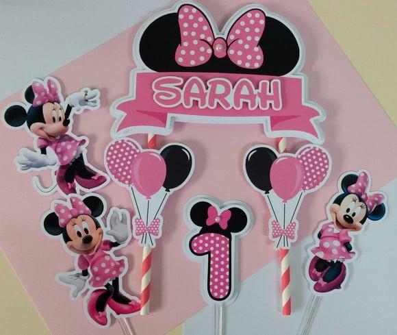 Topo de Bolo Minnie Rosa 2
