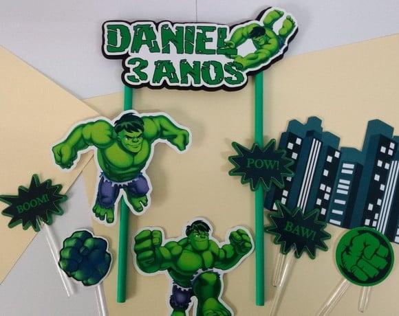 Topo de Bolo/cake Topper Hulk