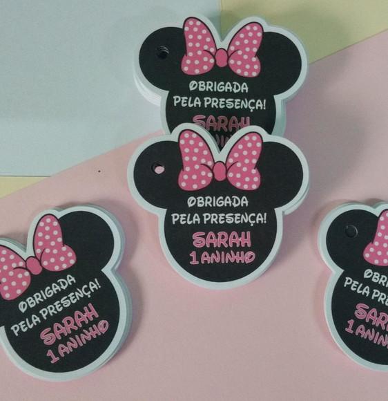Tag de Agradecimento Minnie Rosa