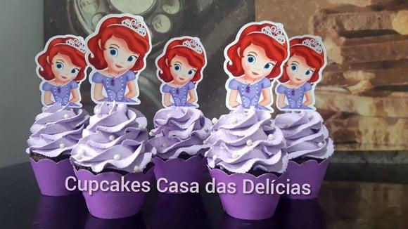 Toppers para Cupcake Busto Princesa Sofia