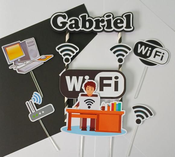 Topo de Bolo/cake Topper Wi-fi