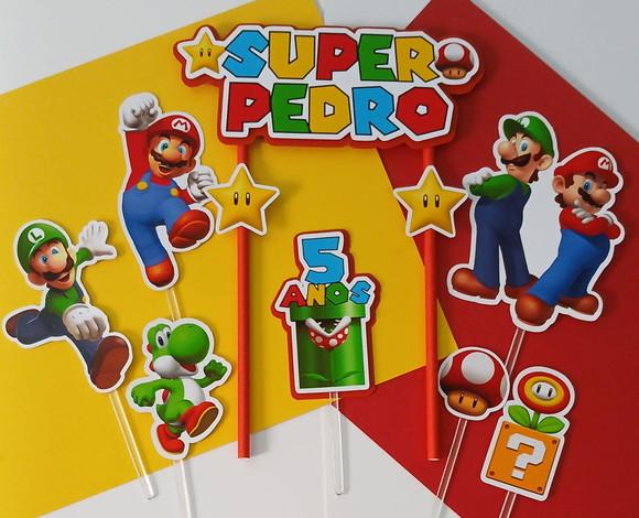 Topo de Bolo/cake Topper Super Mario Bros